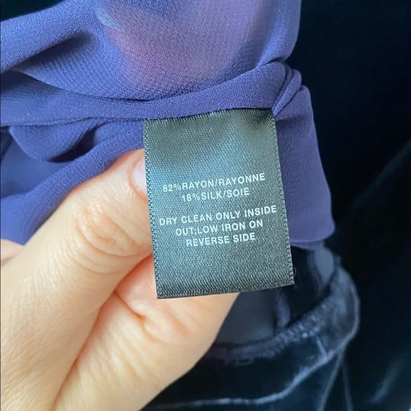 Lafayette 148 New York Blue Velvet Long Sleeve Mini Dress Size M Evening Party - Picture 6 of 10